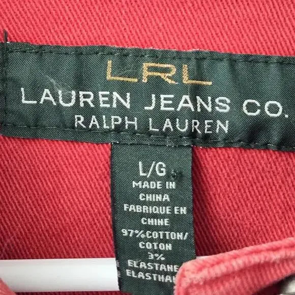 Ralph Lauren Denim Jacket Red Vintage Size L Womens - Picture 4 of 12
